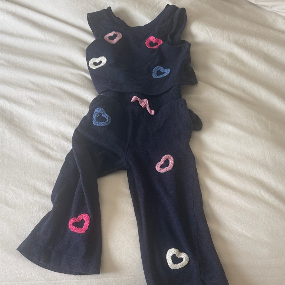 Kids Heart Embroidered heart jumpsuit